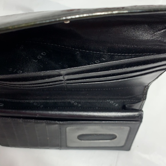 Lodis Trifold Alligator Skin dark metallic green Look Wallet Snap closure - Picture 5 of 5